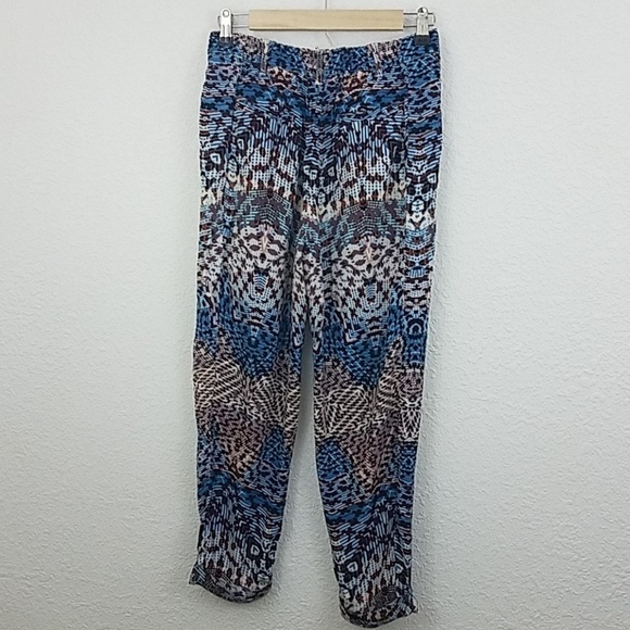 anthro Elevenses geometric pants sz 2 rayon blend - Picture 6 of 7